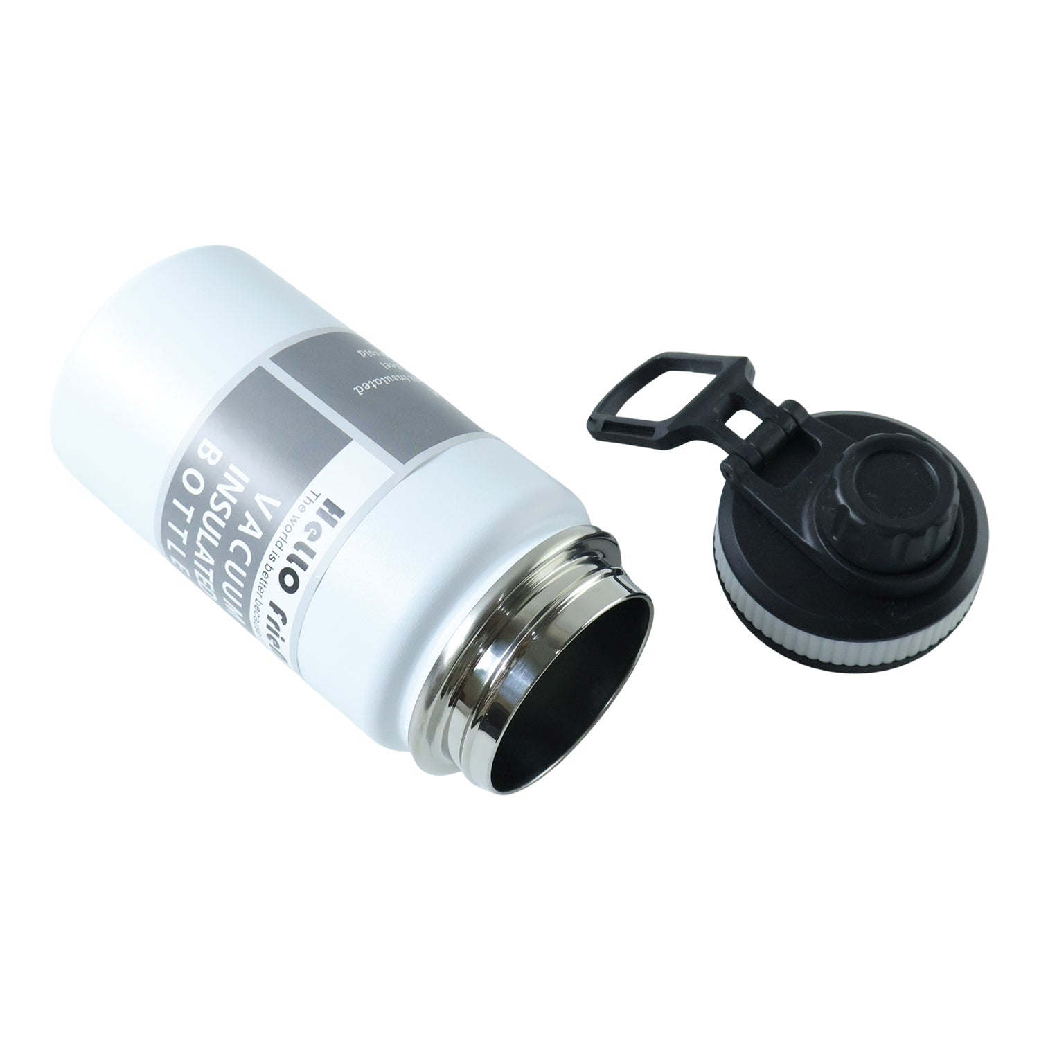 Wukusy compact vacuum insulated water bottle, 400 ml, with stainless steel body and leak-proof cap for keeping drinks hot or cold.