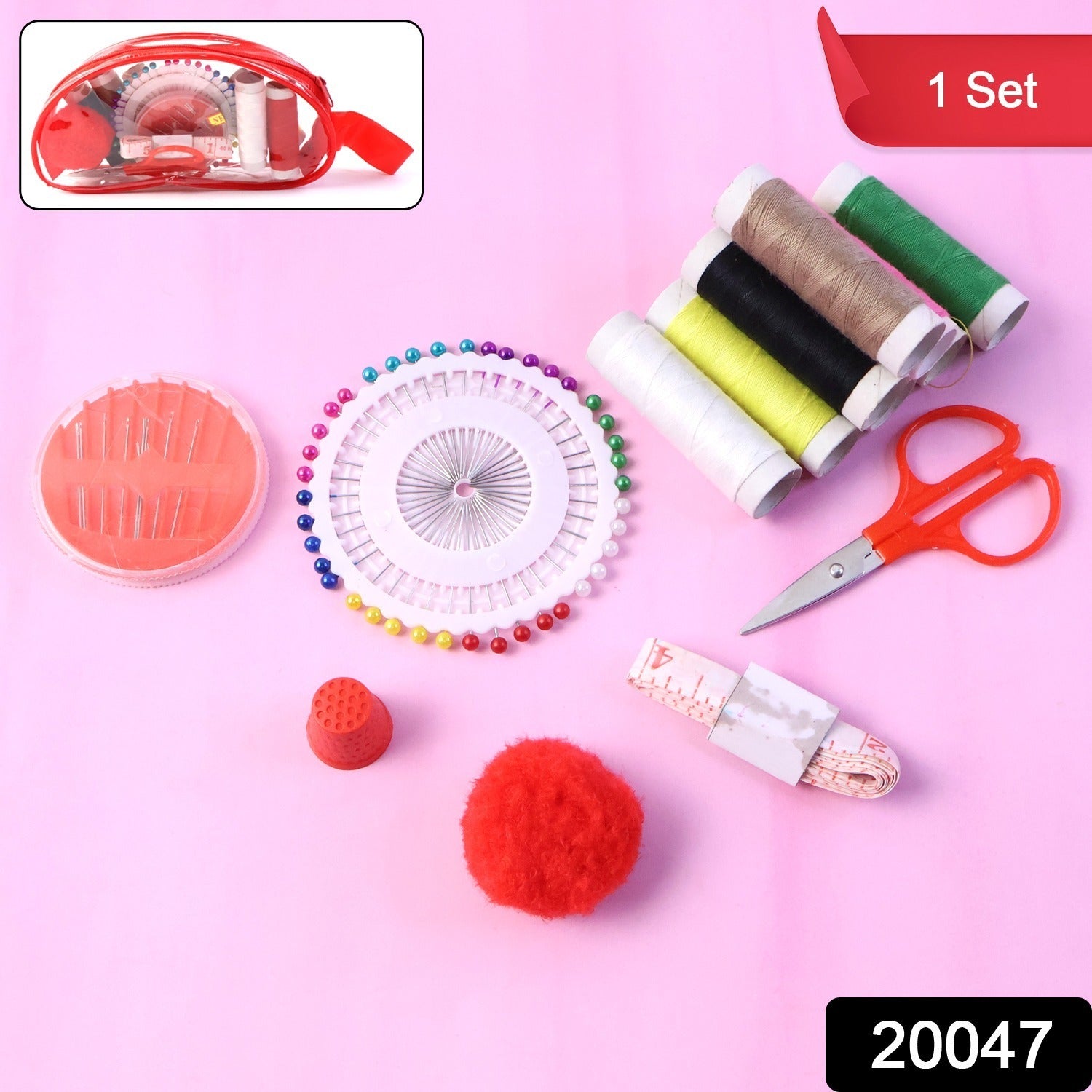 Wukusy complete sewing and stitching kit with various needles, threads, and accessories for versatile sewing projects.