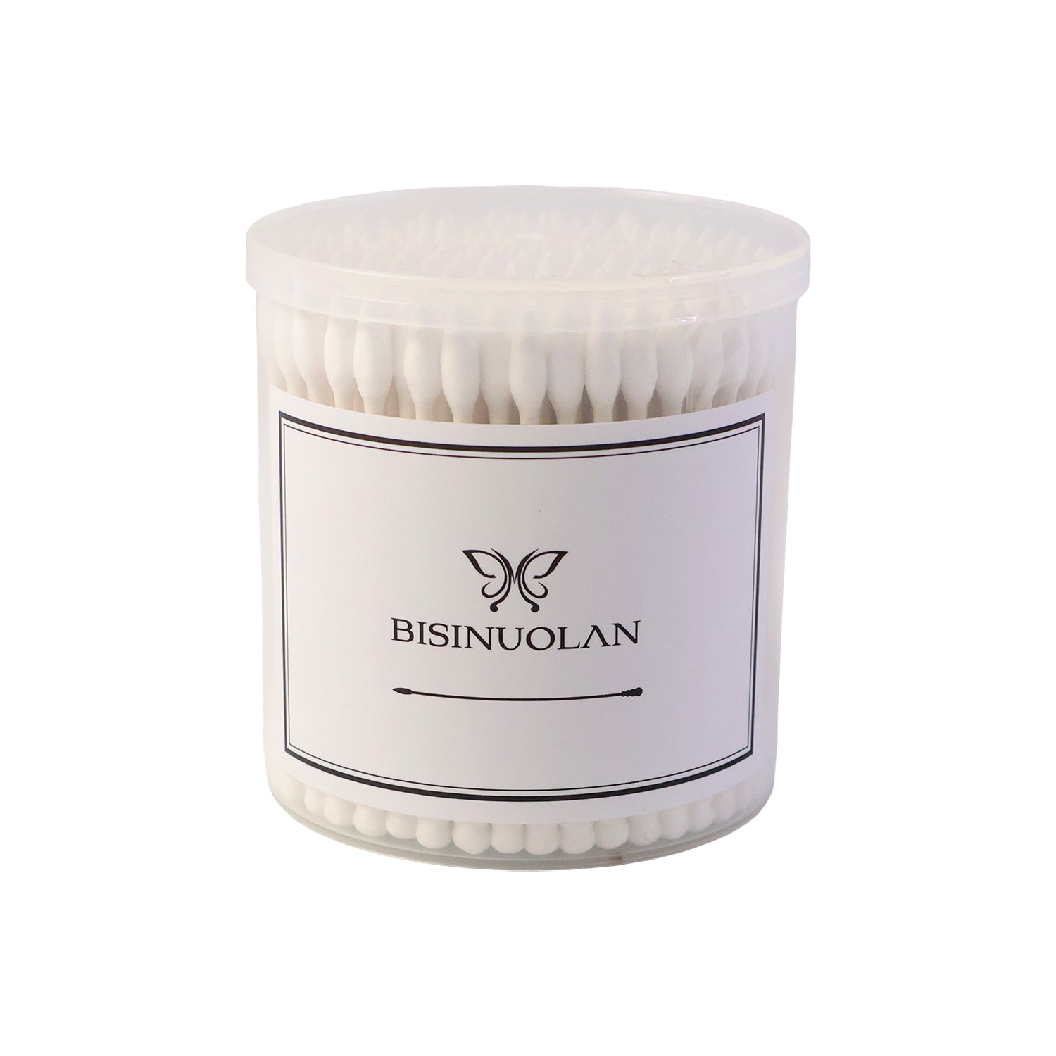 Wukusy cotton ear buds set with 200 disposable soft cotton swabs for ear cleaning and personal hygiene.