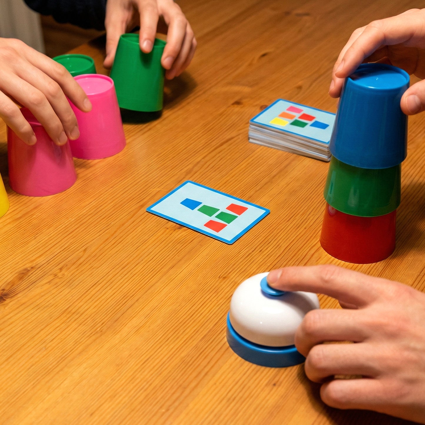 Wukusy cup stacking battle challenge game set with colorful cups for competitive stacking fun and skill development.