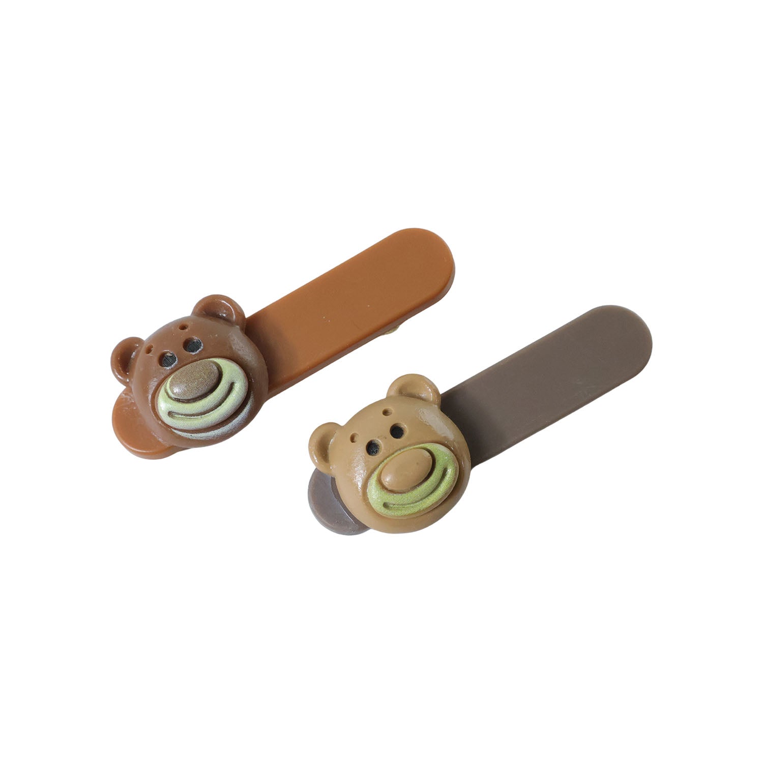Set of four Wukusy cute bear face decorative hair clips, perfect for adding playful charm to hairstyles.
