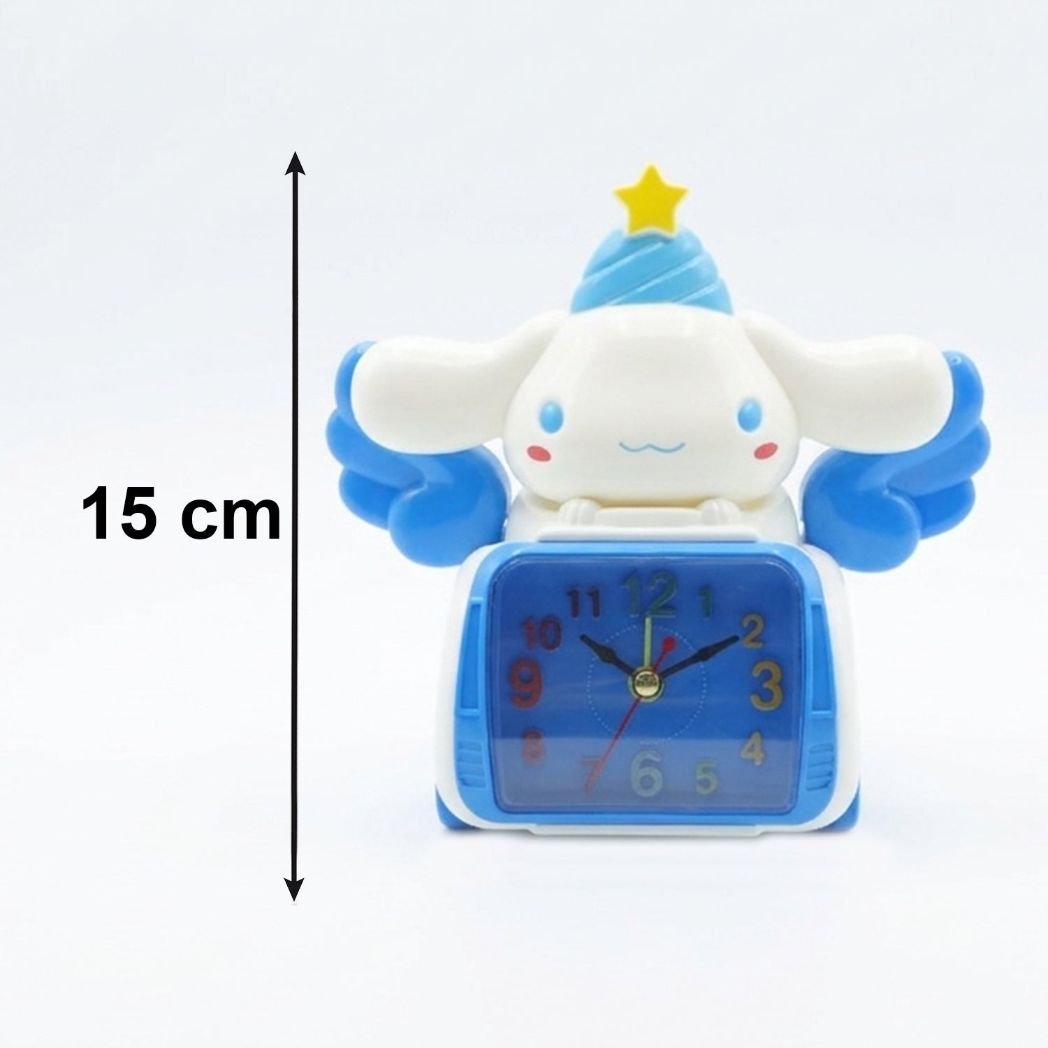 Cute cartoon bunny angel car-style table alarm clock by Wukusy, featuring a playful bunny angel design on a compact clock.