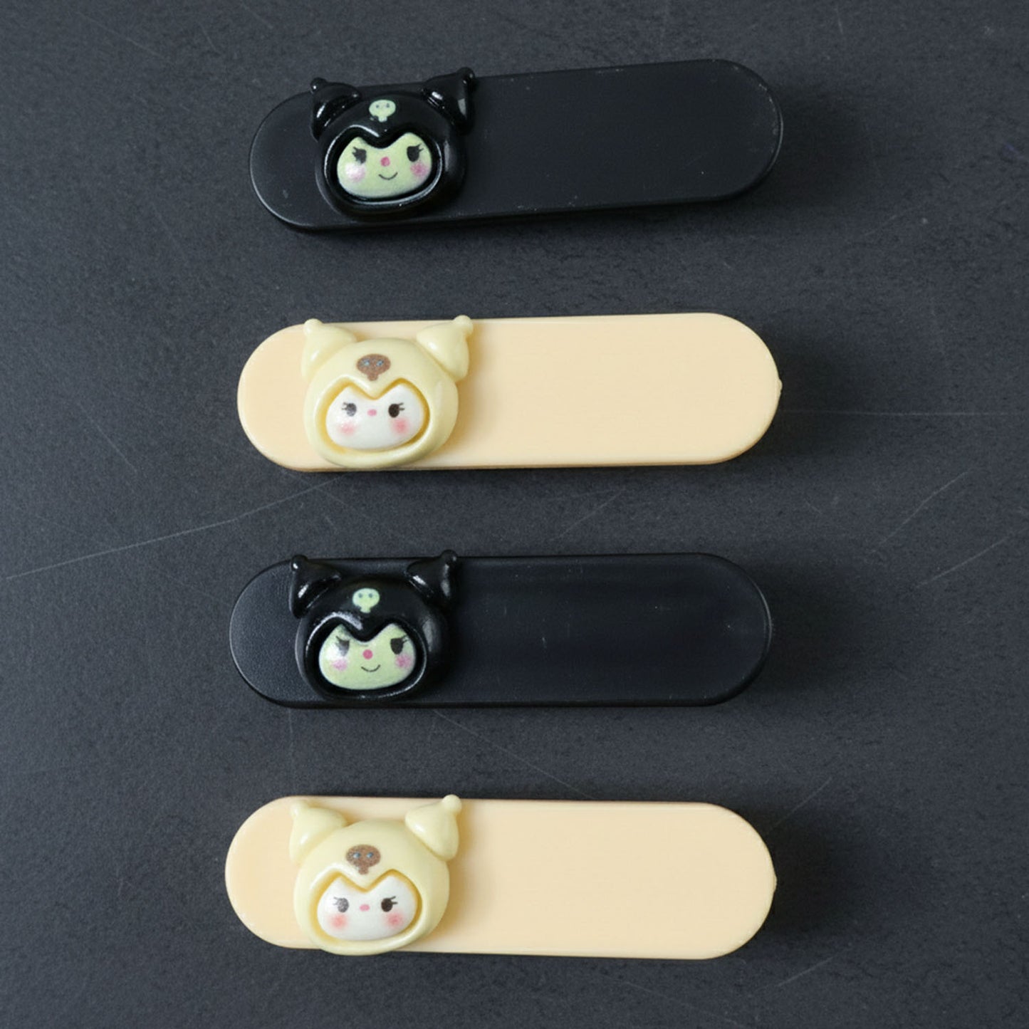 Set of four Wukusy cute cartoon character decorative hair clips, perfect for kids' hair accessories and playful styling.