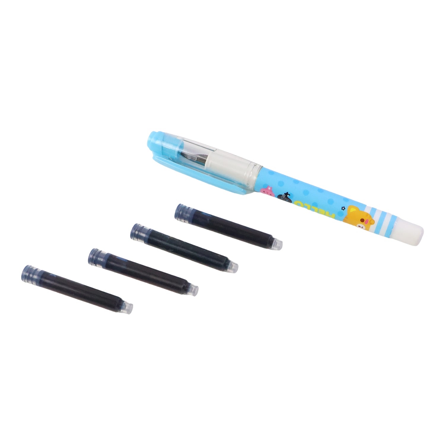 Set of colorful Wukusy cartoon liquid ink pens with playful designs, perfect for writing and drawing.