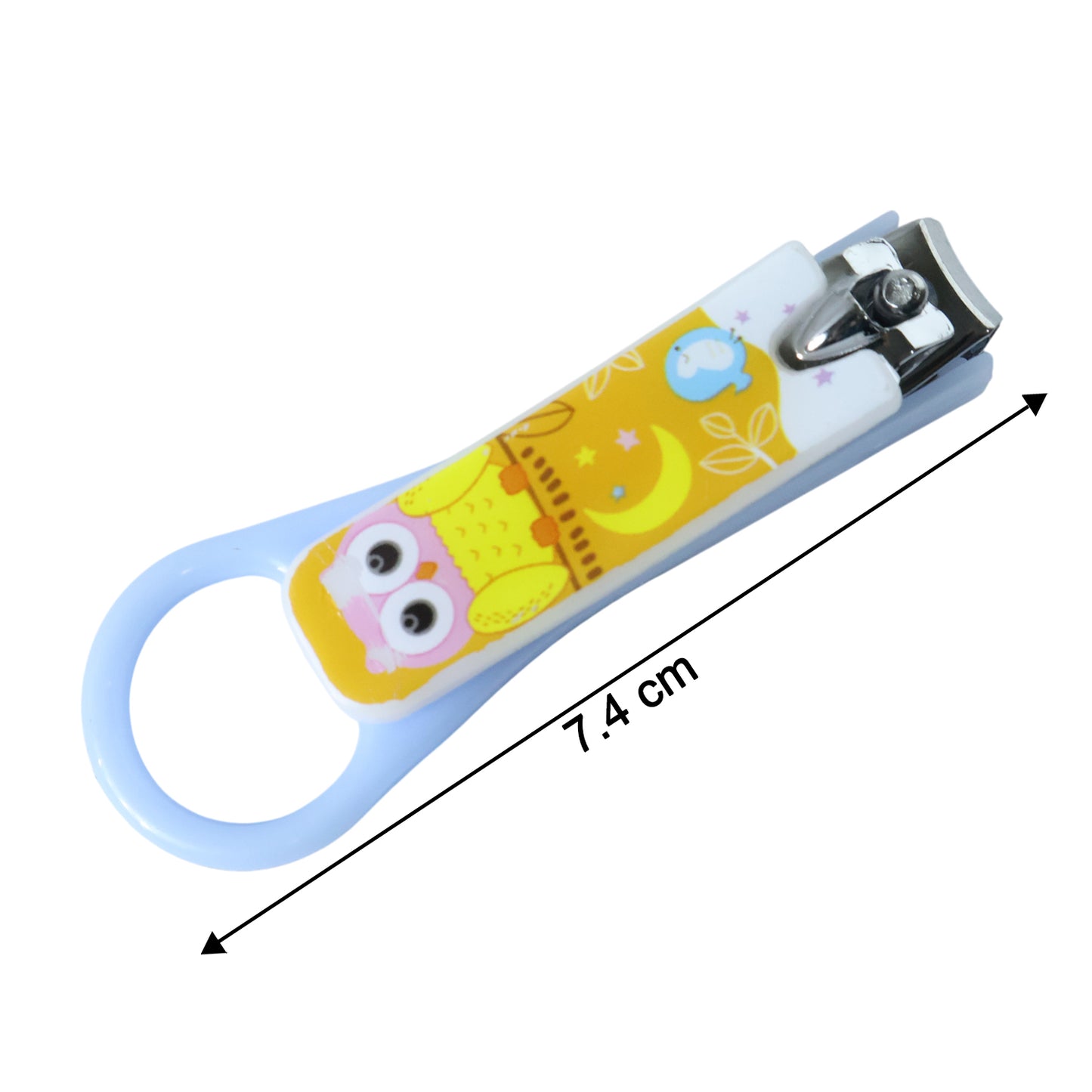 Wukusy baby nail clipper with cute cartoon owl design, small and safe for gentle baby nail trimming.