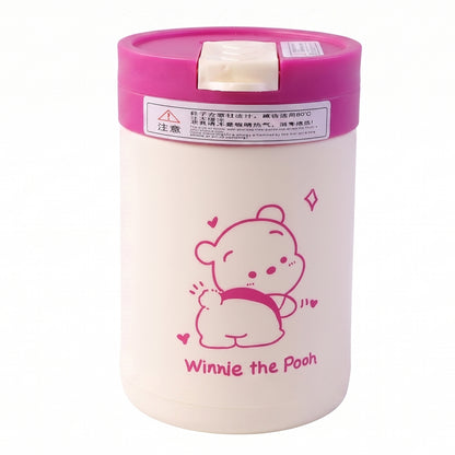 Wukusy 400ml glass tumbler with colorful cartoon print, clear glass body, lid, and straw for drinks.