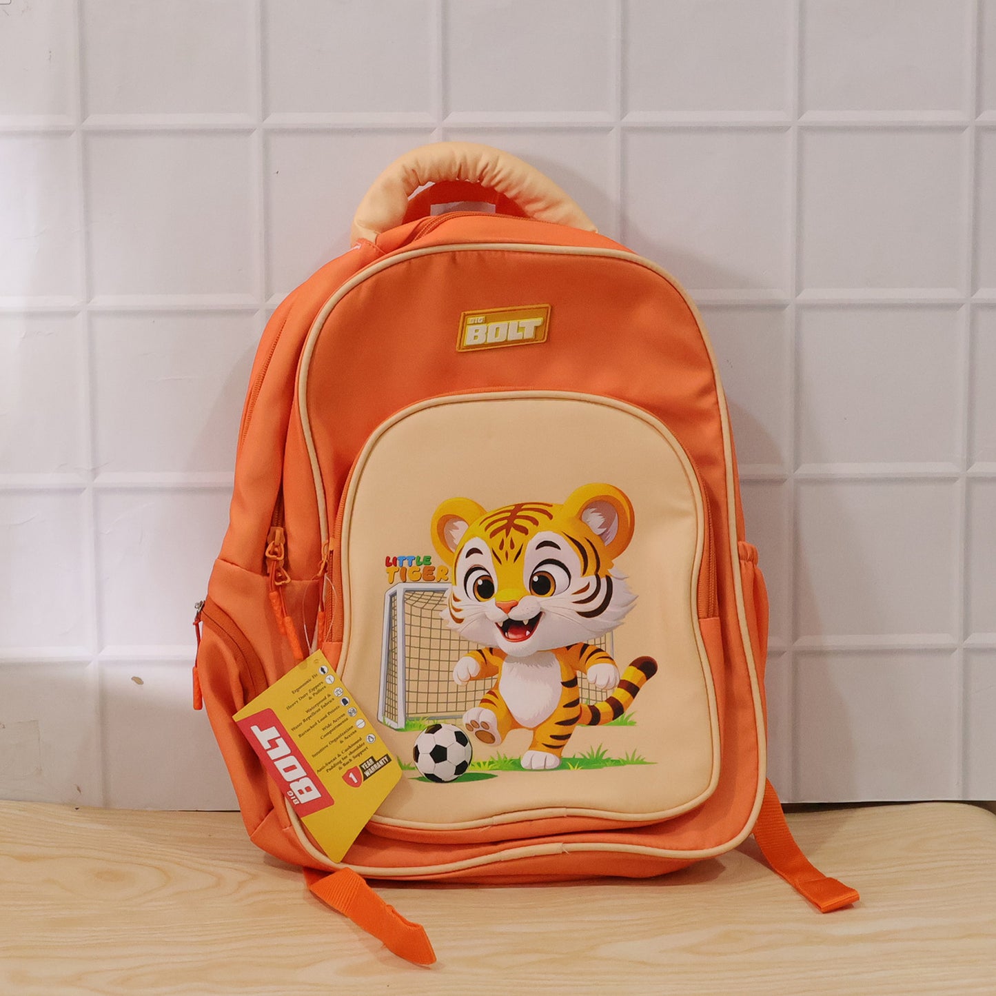 Wukusy 17-inch cute cartoon school backpack with colorful character design, ideal for students and school use.