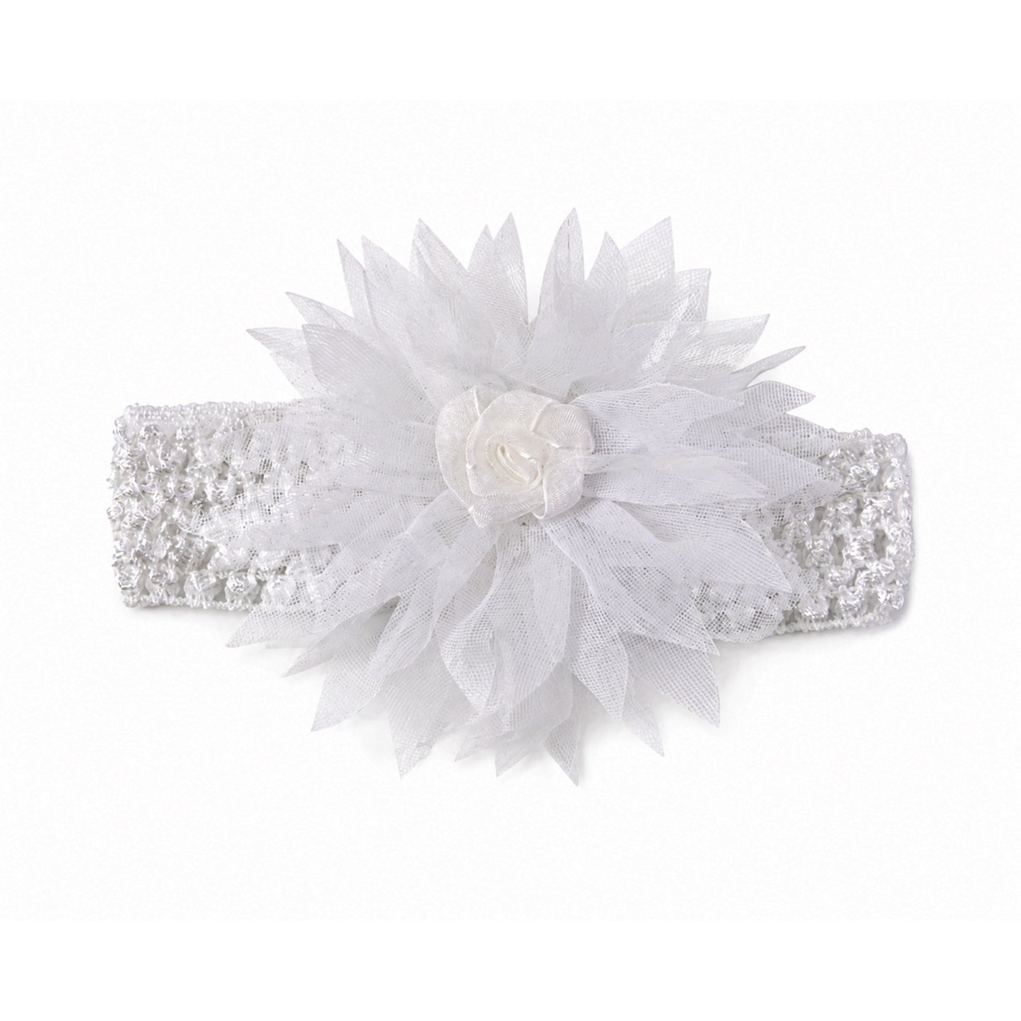 Wukusy floral baby headband with soft elastic stretchable band and cute floral design, ideal for infants and toddlers.
