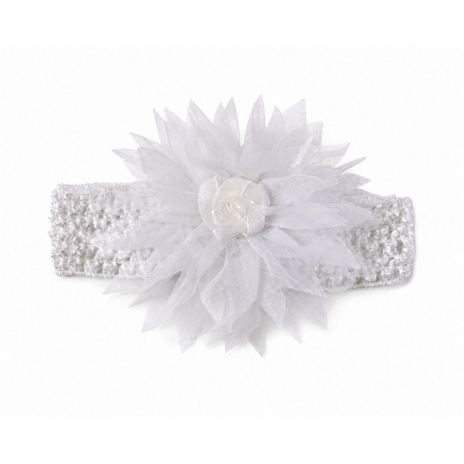 Wukusy floral baby headband with soft elastic stretchable band and cute floral design, ideal for infants and toddlers.