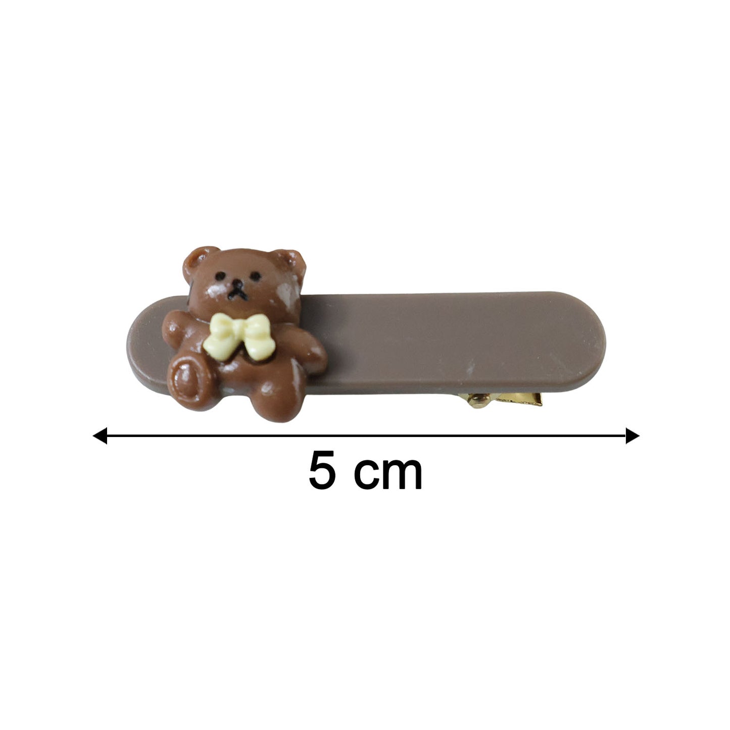 Set of four Wukusy cute teddy bear decorative hair clips, perfect for adding charm to hairstyles.