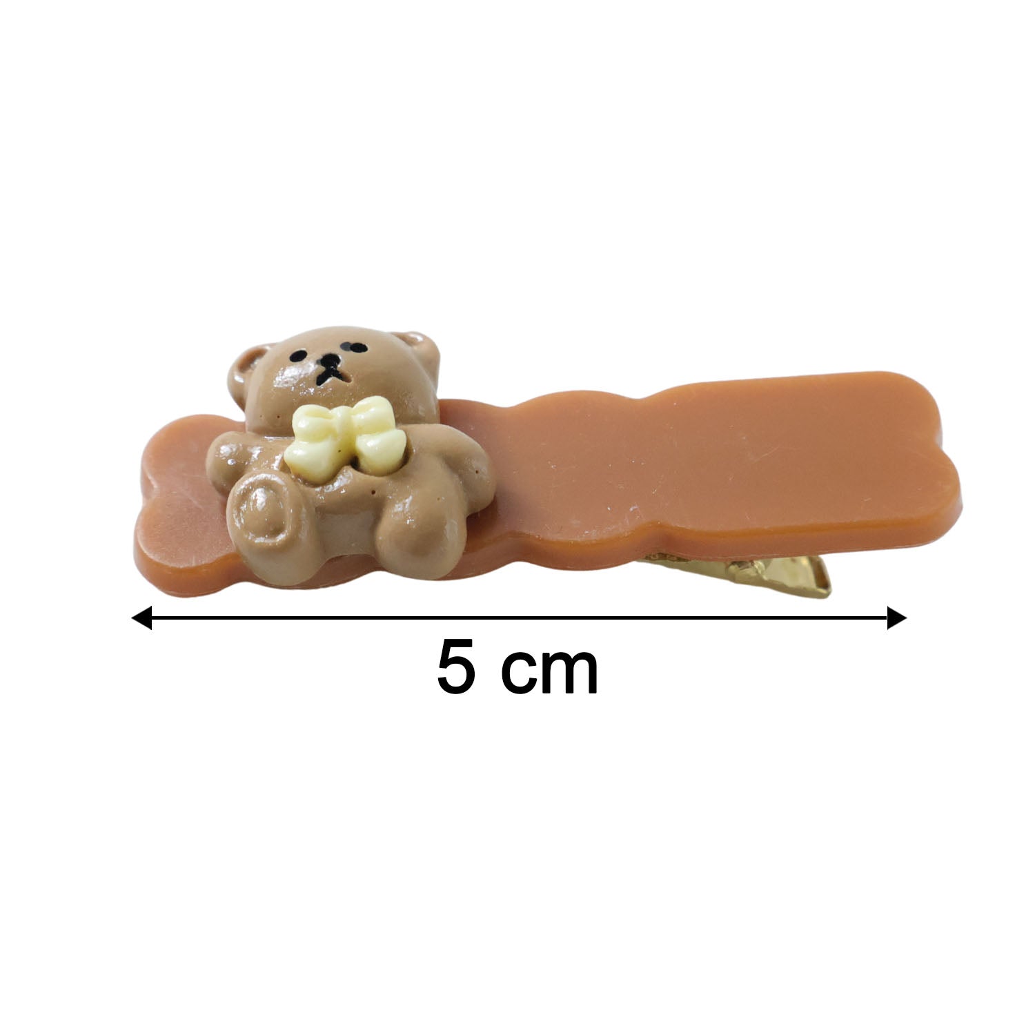 Set of four Wukusy teddy bear decorative snap hair clips featuring cute plush bear designs for children’s hair accessories.