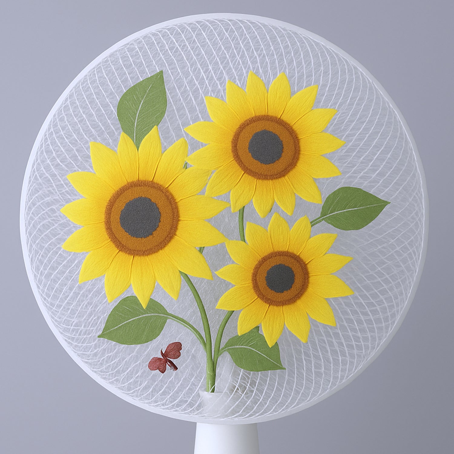 Decorative fan cover by Wukusy, single piece, featuring intricate design to protect and enhance the appearance of a fan.