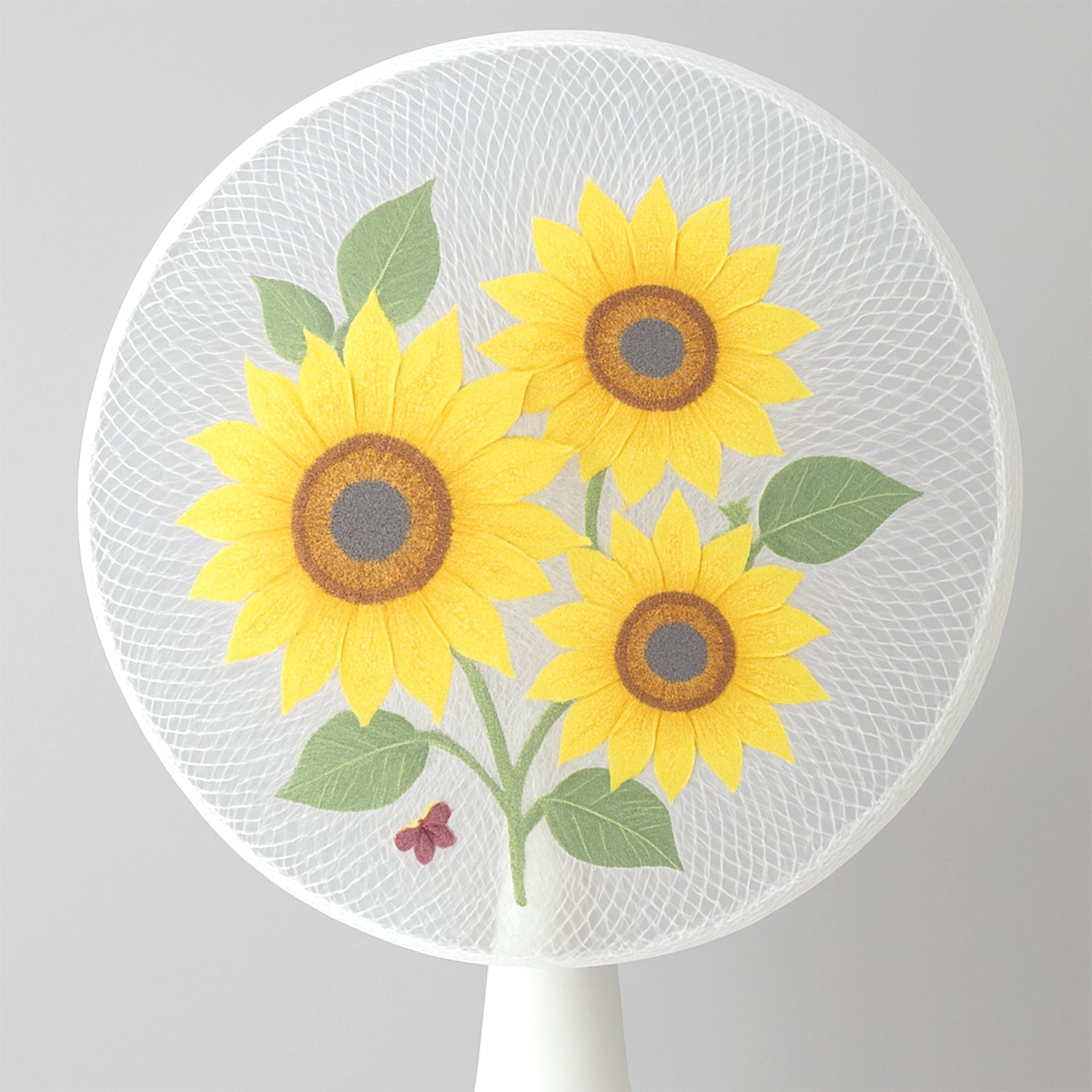 Wukusy decorative fan cover, one-piece, with intricate design, made of fabric, suitable for protecting and enhancing a decorative fan.