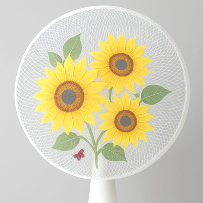Wukusy decorative fan cover, one-piece, with intricate design, made of fabric, suitable for protecting and enhancing a decorative fan.