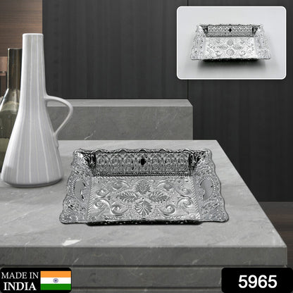 Decorative Wukusy serving tray for mukhwas, dry fruits, and candies, featuring an elegant design and multiple compartments.