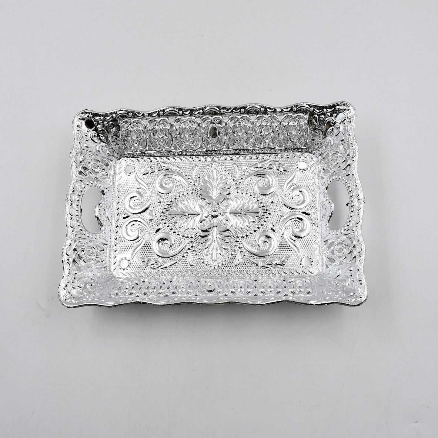 Decorative Wukusy serving tray for Mukhwas, dry fruits, candies, and snacks, with elegant design and multiple compartments.
