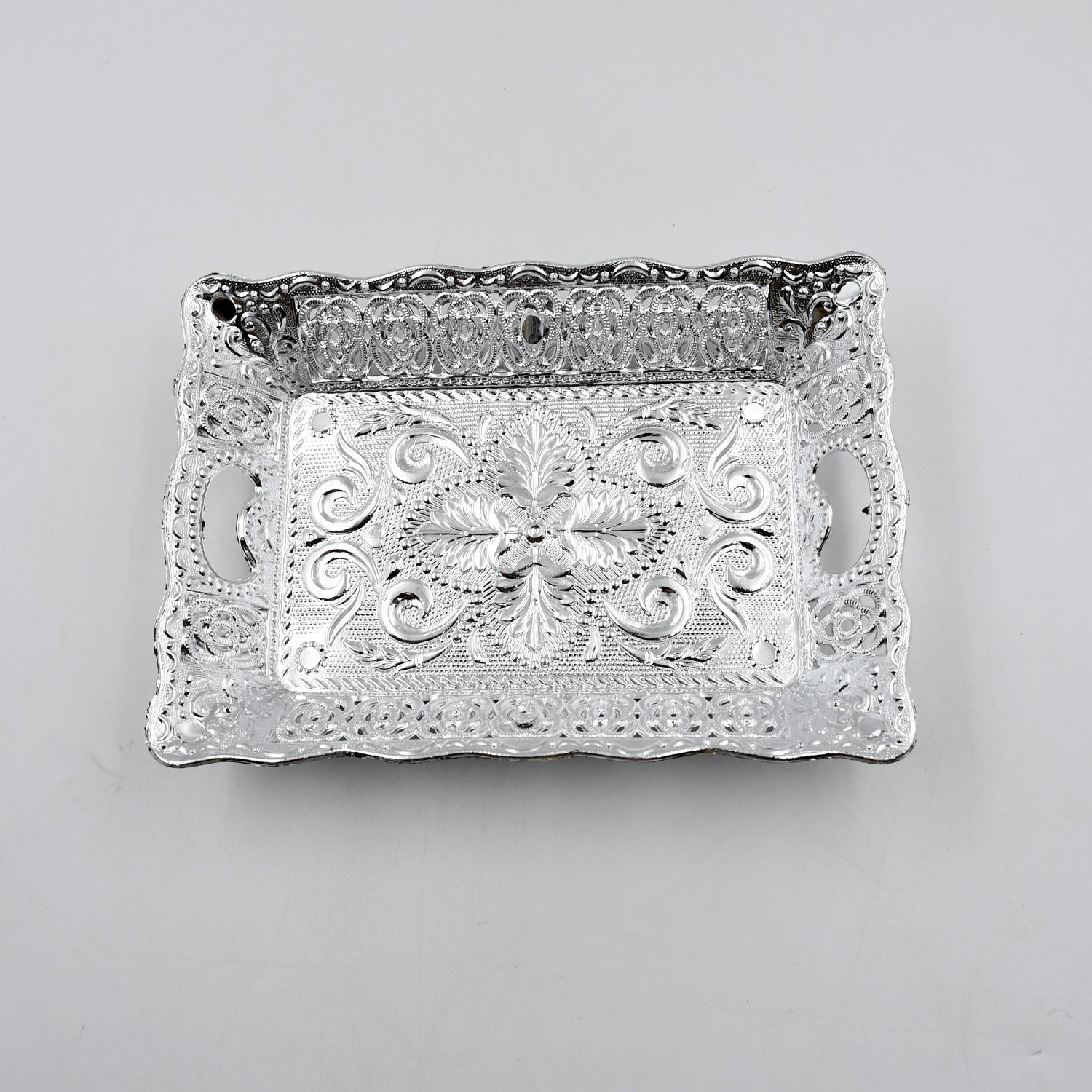 Decorative Wukusy serving tray for Mukhwas, dry fruits, candies, and snacks, with elegant design and multiple compartments.