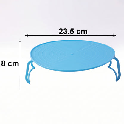 Wukusy decorative non-slip plastic serving tray with stand, featuring a smooth surface and sturdy design for serving food and drinks.