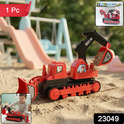 Wukusy Digger Don construction track toy with a colorful toy excavator on a track for kids' play and building fun.