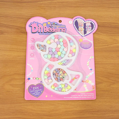 Wukusy DIY kids beading jewelry making craft kit with colorful beads and accessories for children's craft projects.