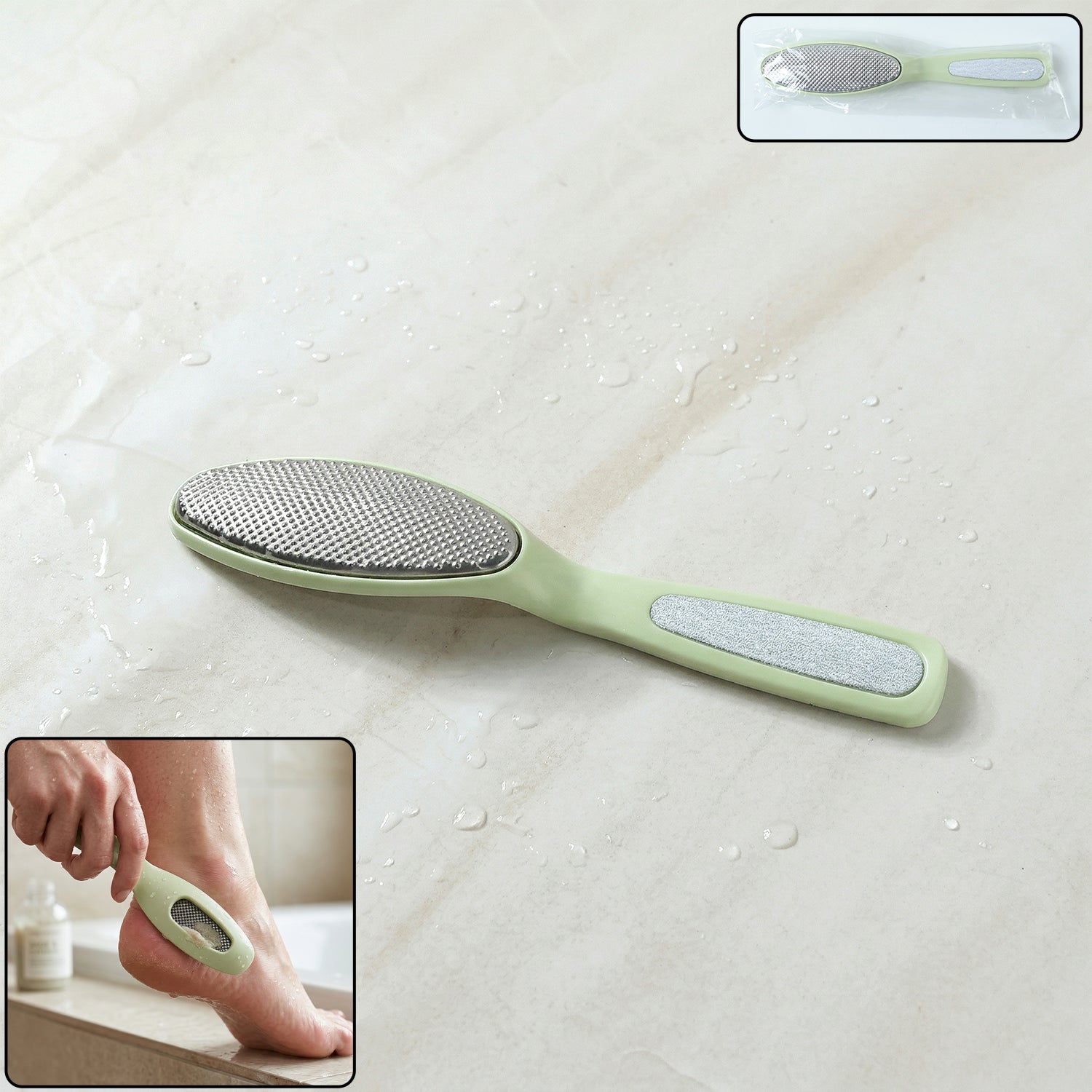 Wukusy dual-sided foot care pedicure file with textured surfaces for exfoliating and smoothing feet.