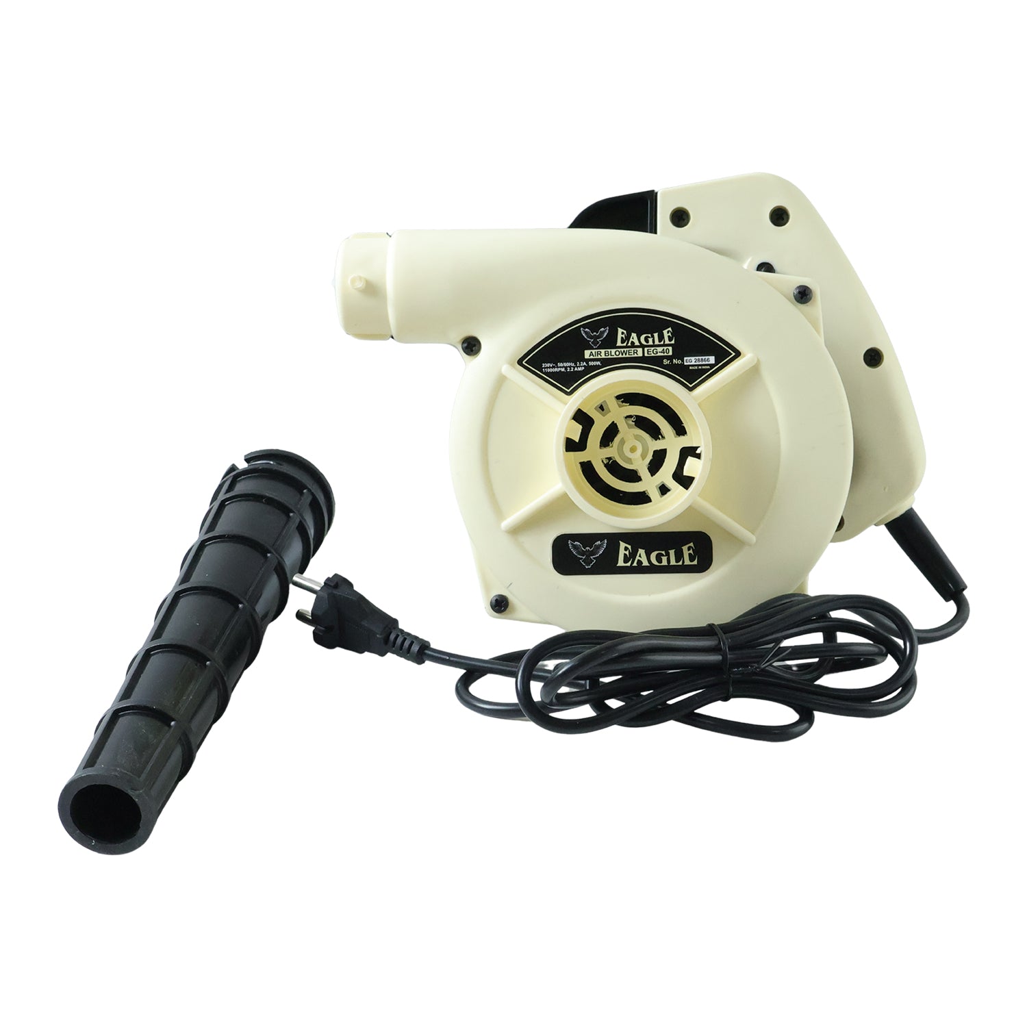 Wukusy Eagle Electric Air Blower EG40 with 500W motor, compact handheld tool for cleaning and blowing debris.