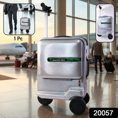 Wukusy electric ride-on scooter travel bag with foldable trolley, durable fabric, and carrying handles for easy transport.