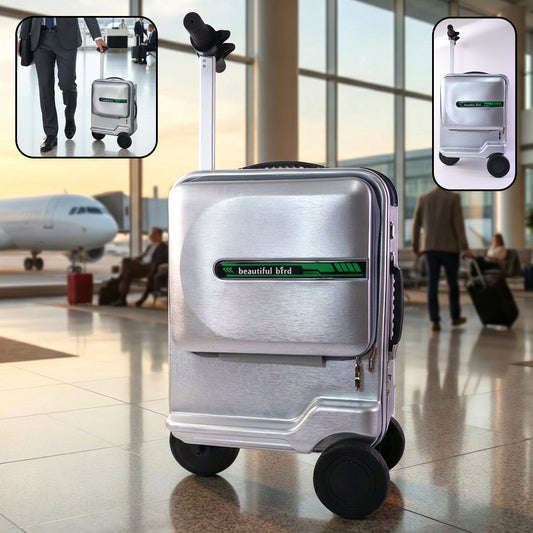 Wukusy electric ride-on scooter travel bag with foldable trolley, durable fabric, and handles for easy transport.