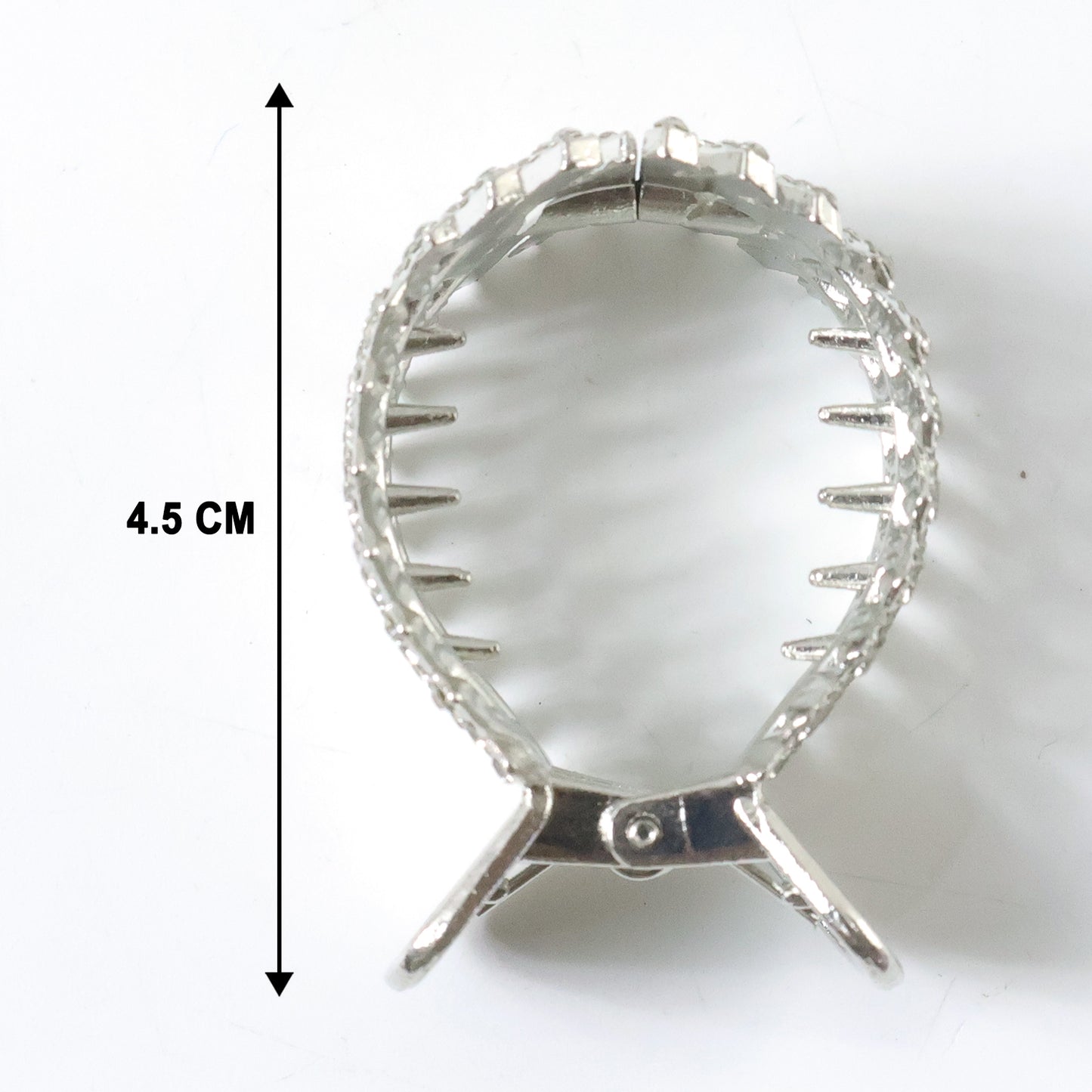 Wukusy elegant crystal-studded metal hair claw clip, showcasing a stylish hair accessory with sparkling crystals and a secure grip.