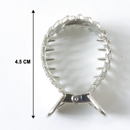 Wukusy elegant crystal-studded metal hair claw clip, showcasing a stylish hair accessory with sparkling crystals and a secure grip.