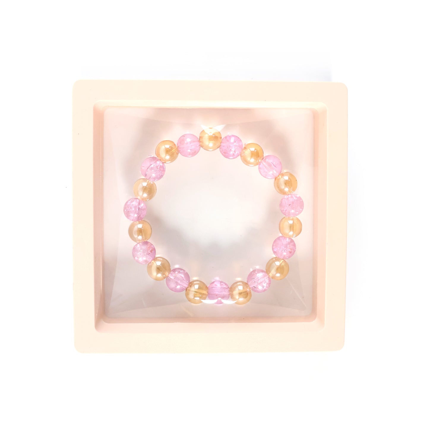 Elegant dual-tone crystal beaded stretch bracelet by Wukusy, featuring sparkling beads and a comfortable stretch fit.
