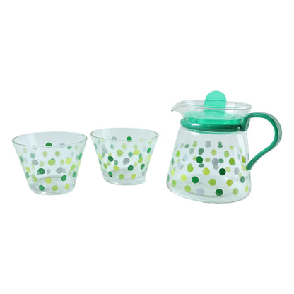 Elegant glass tea pot with matching cups set by Wukusy, showcasing clear glass design and delicate teapot and cup arrangement.