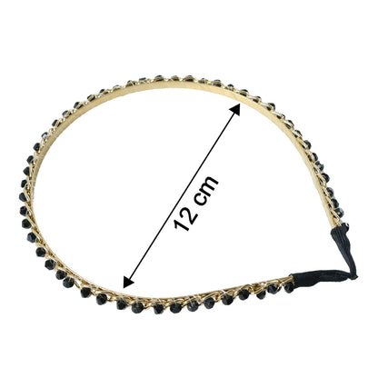 Elegant gold finish decorative hair band by Wukusy, featuring a stylish design for versatile hair styling.