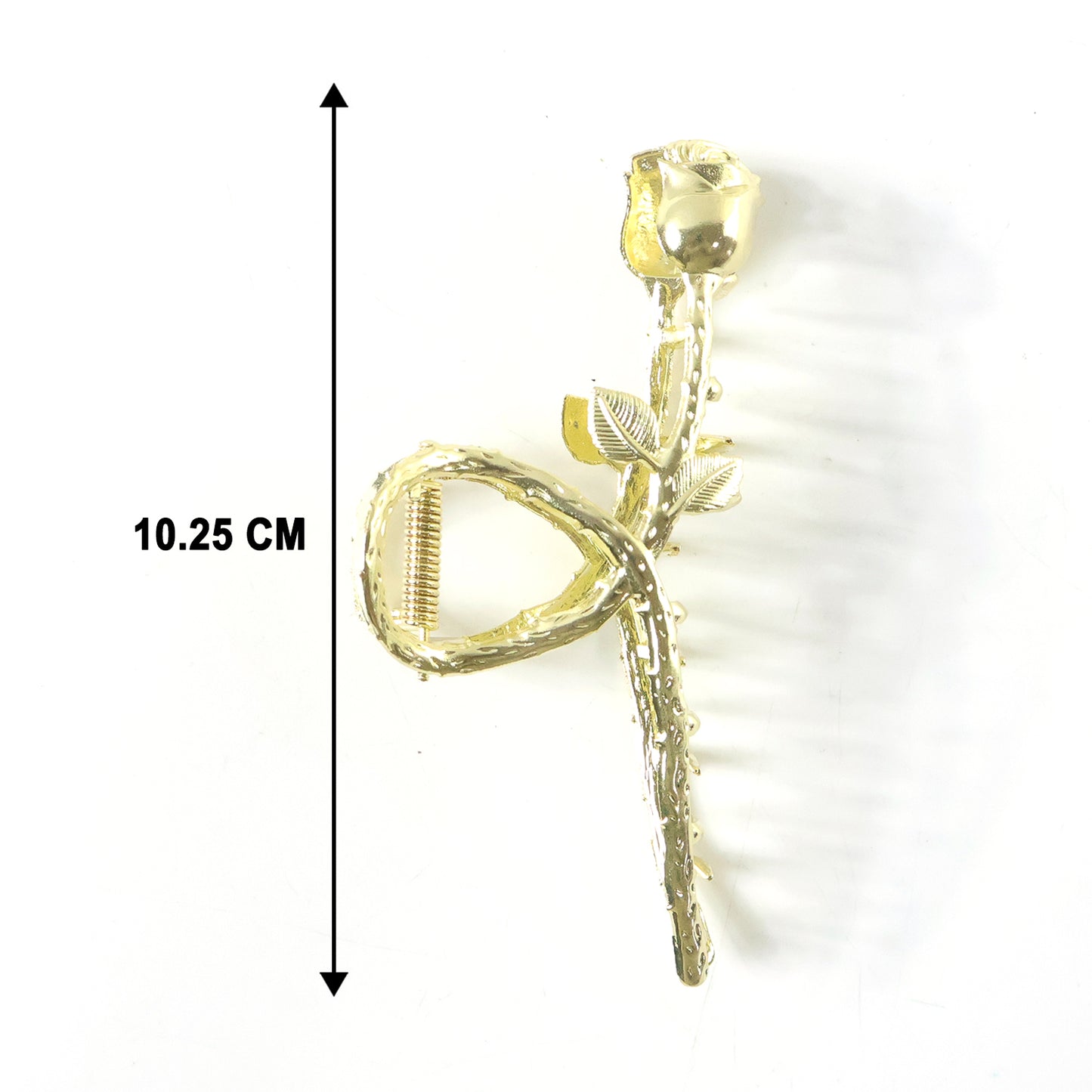 Elegant gold hair claw clip with rose design by Wukusy, showcasing a stylish hair accessory for secure hold.