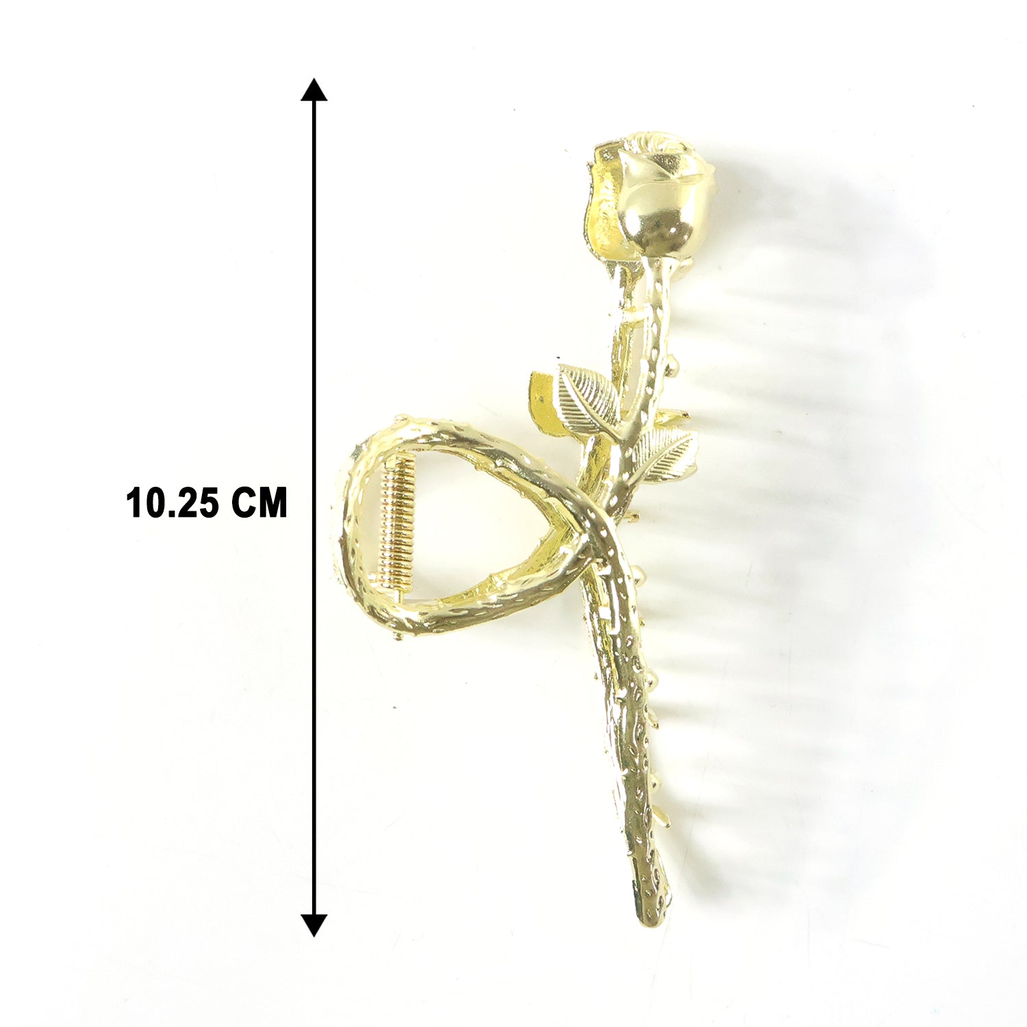 Elegant gold hair claw clip with rose design by Wukusy, showcasing a stylish hair accessory for secure hold.