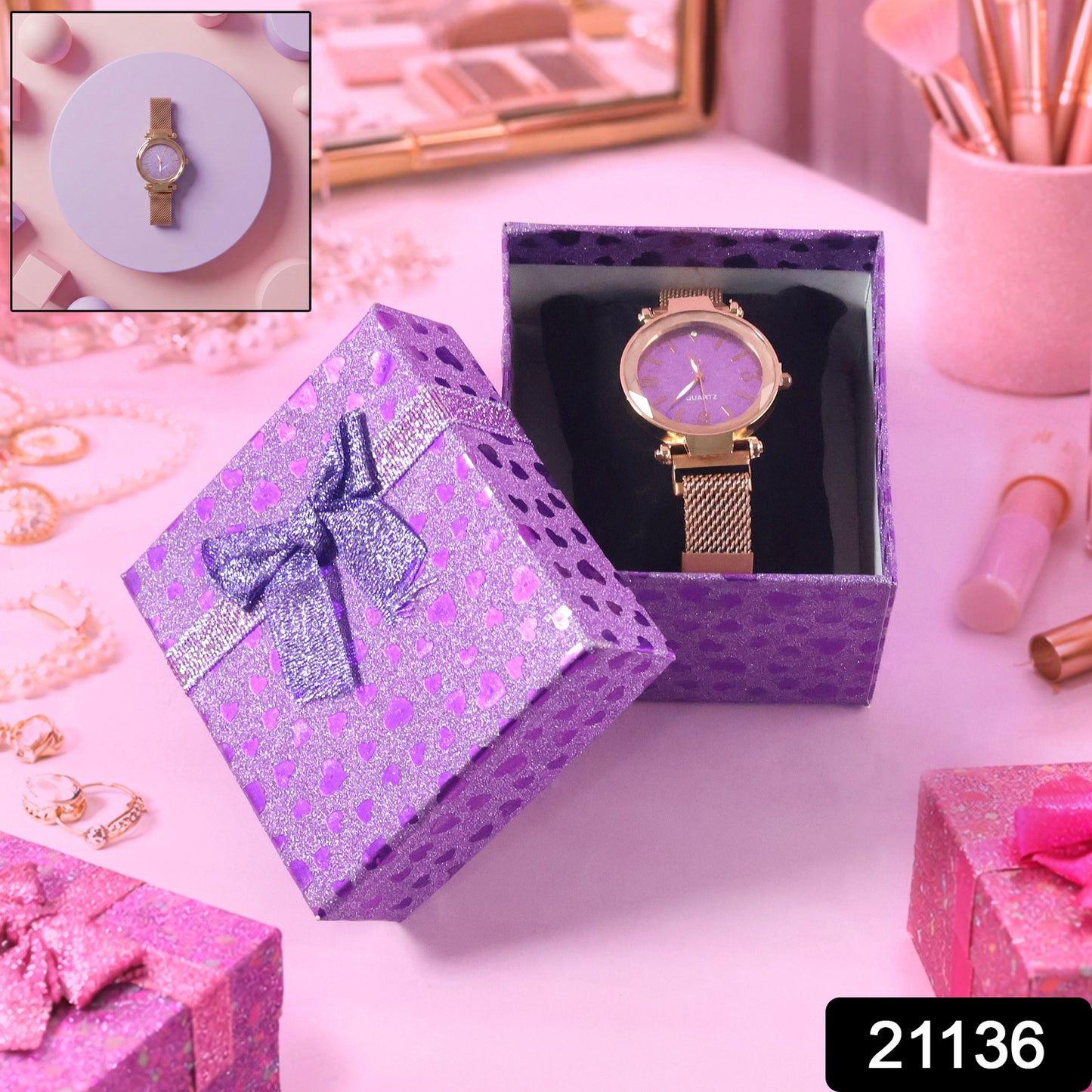 Wukusy elegant ladies wrist watch with stylish dial displayed in a premium gift box, showcasing its sophisticated design.