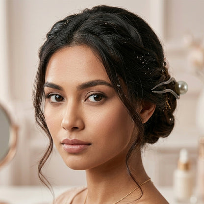 Elegant Wukusy pearl design hair pin clip, single decorative hair accessory featuring a classic pearl embellishment.
