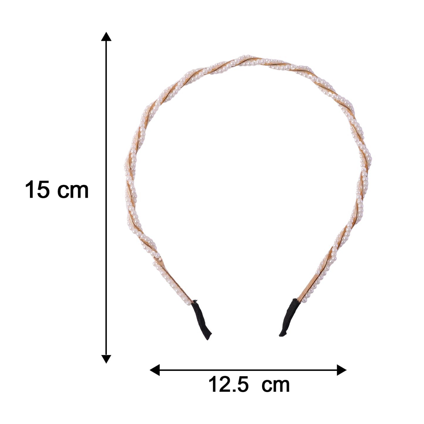 Wukusy elegant pearl design hairband with decorative pearls, stylish accessory for hair styling, shown in close-up image.
