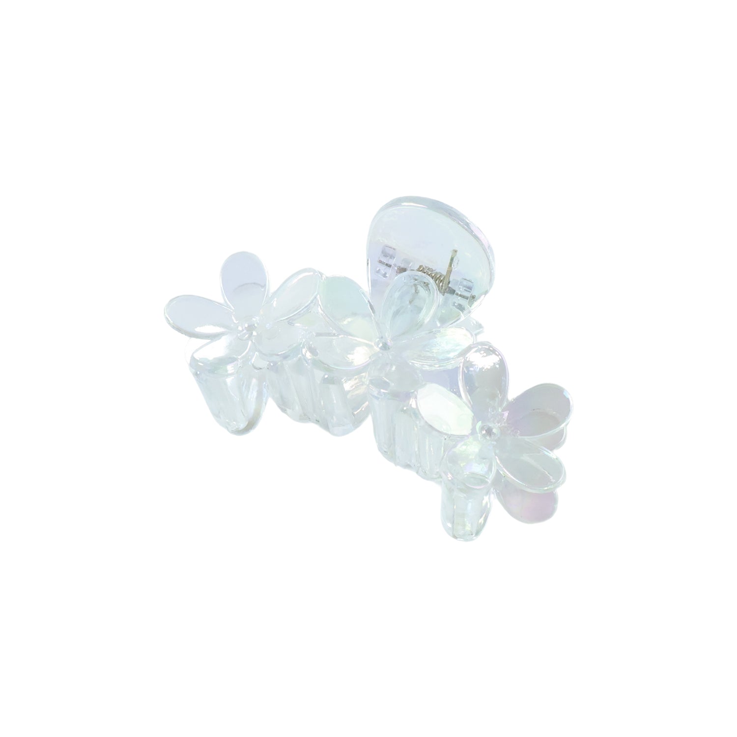 Elegant transparent floral hair claw clip by Wukusy, showcasing a delicate floral design and secure grip for stylish hair styling.