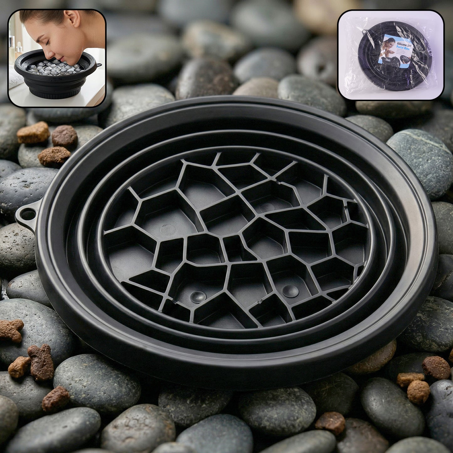 Wukusy facial ice bowl for skin care, ice therapy face cooling mold used for soothing and refreshing facial treatments.