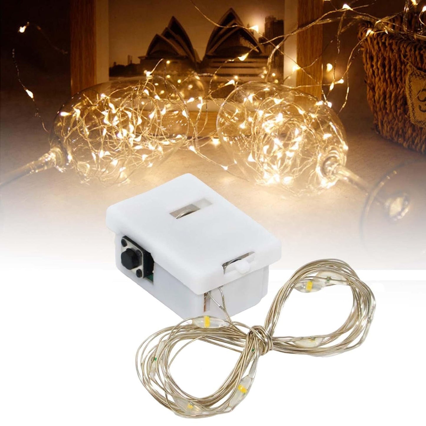 Multi-colored LED fairy string lights by Wukusy, decorative string lights for ambiance and festive decoration.