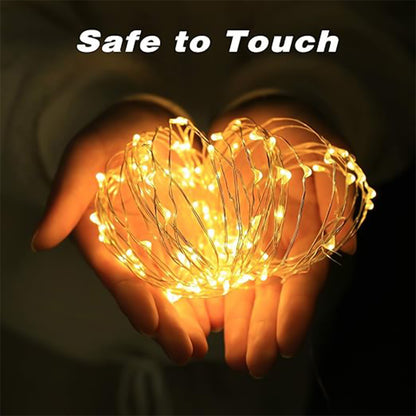 Multi-color LED fairy lights on a string by Wukusy, perfect for decorative lighting in indoor or outdoor spaces.