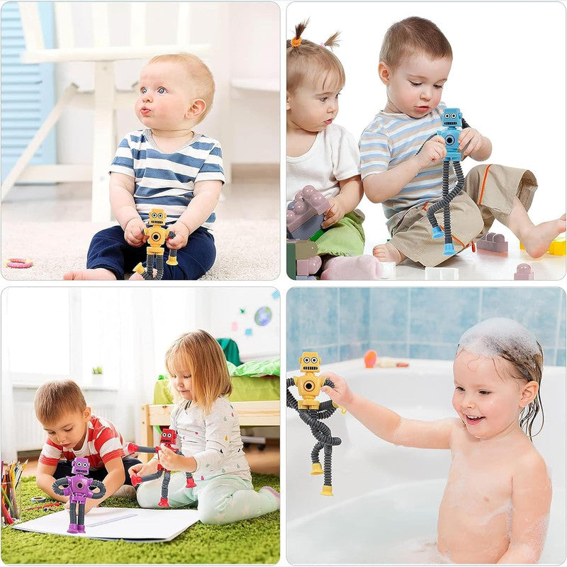 Flexible robot-shaped magic spring toy by Wukusy, showcasing its colorful, bendable design and playful robot figure.