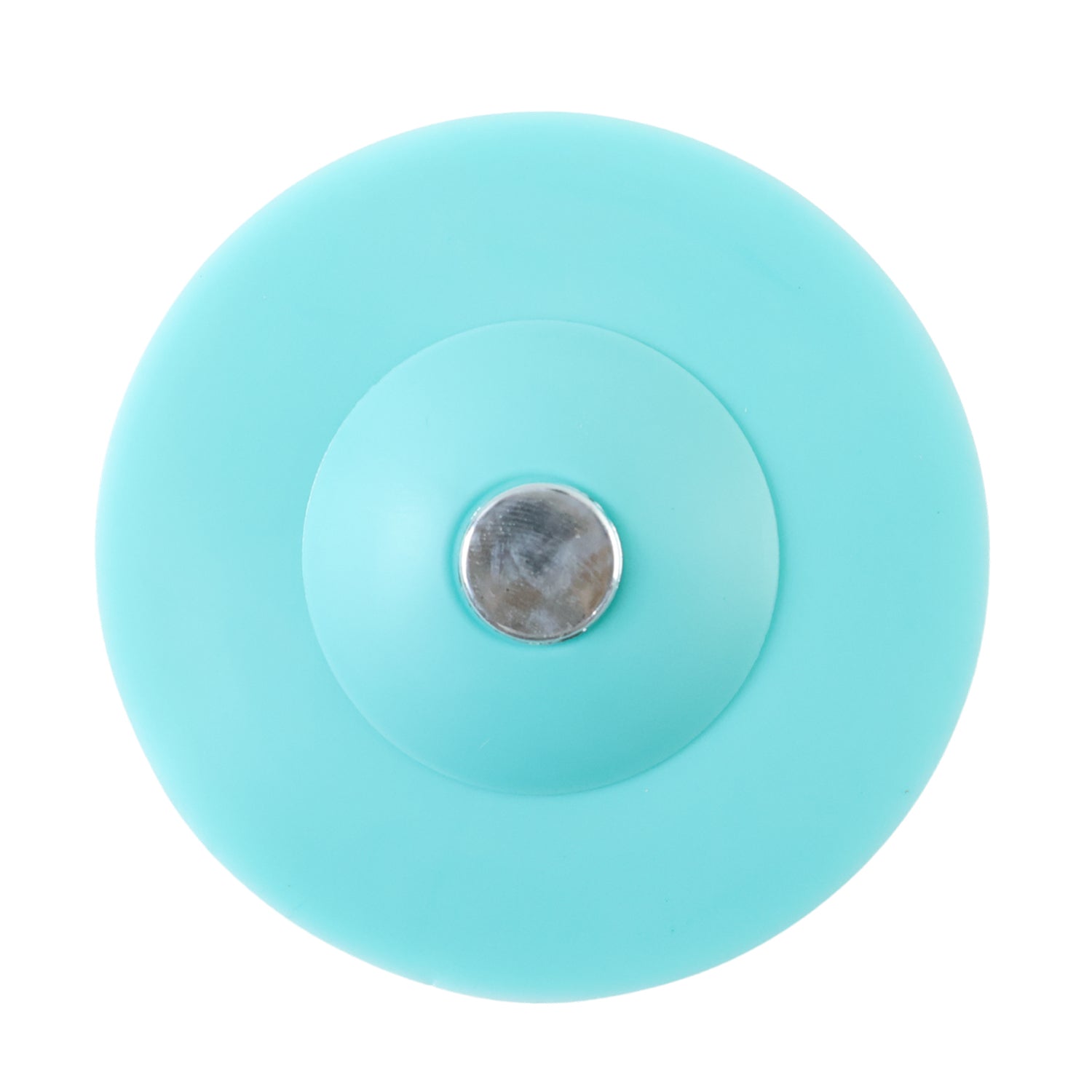 Flexible silicone sink drain cover and hair catcher strainer by Wukusy, designed to prevent clogs and catch hair in the drain.