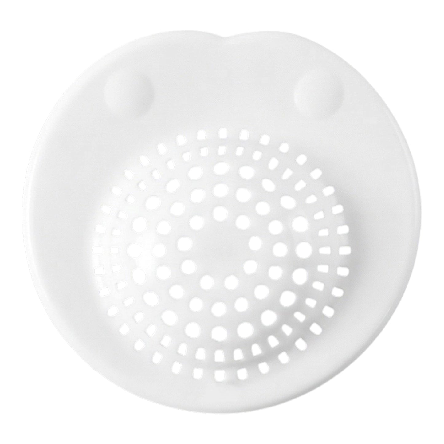 Flexible silicone sink drain strainer by Wukusy, showing a close-up of the black, mesh-lined drain cover in use.