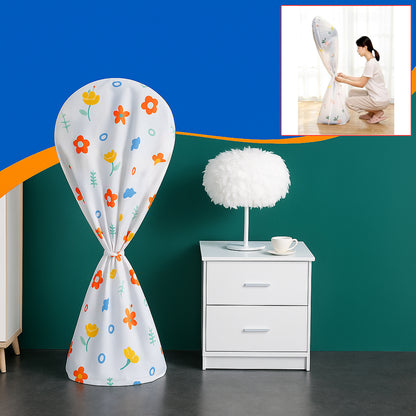Wukusy flower-printed fan cover, 130x26 cm, made of fabric, designed to protect and decorate a handheld fan.