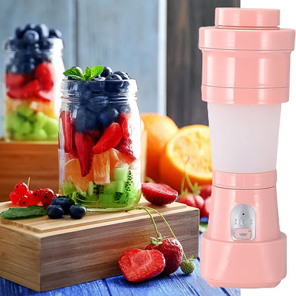 Wukusy foldable electric juicer portable blender with stainless steel 6 blades, 500ml capacity, compact and lightweight design