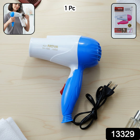 Wukusy foldable 1000W hair dryer with dual speed settings, compact and portable for easy styling and travel.