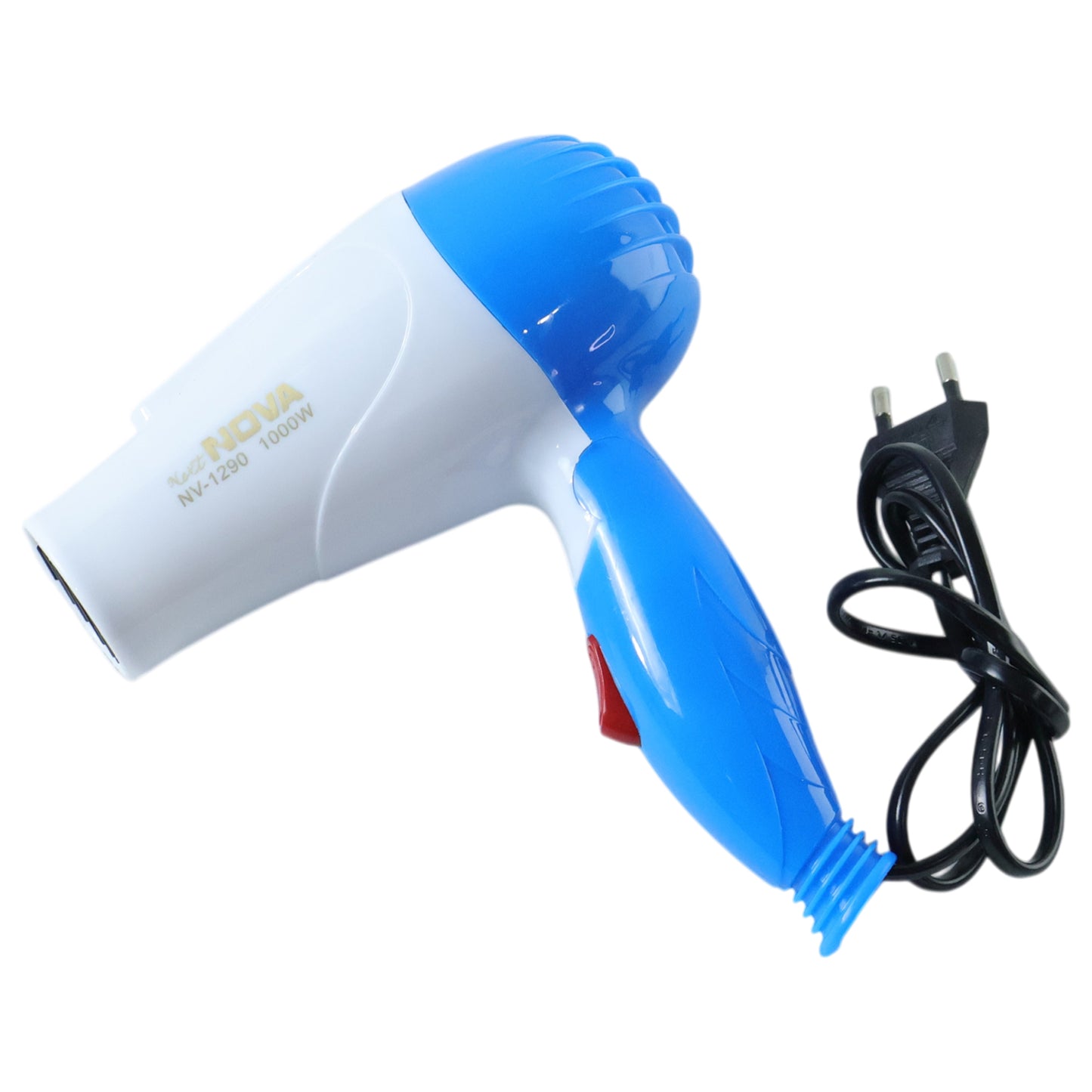 Wukusy foldable 1000W hair dryer with dual speed settings, compact and portable for easy styling.