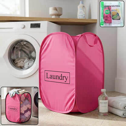 Foldable Wukusy laundry basket with fabric mesh design, 60x36cm clothes hamper for easy storage and organization.